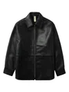 Sunflower Black Jacket With Classic Collar And Dropped Shoulders In Black