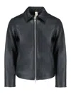 Sunflower Black Crop Jacket With Classic Collar And Dropped Shoulders In Black