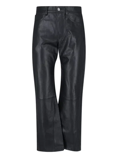 Sunflower Leather Straight-leg Trousers In Black