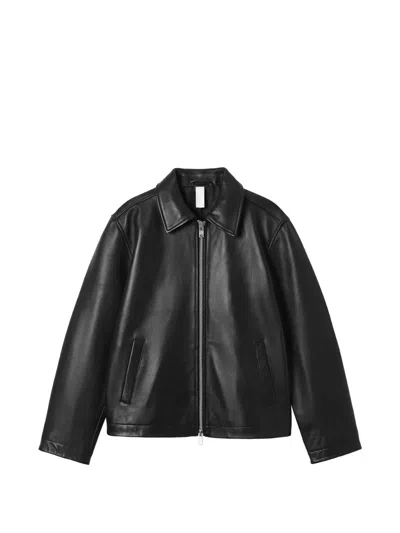 Sunflower Leather Zip-up Jacket In Black