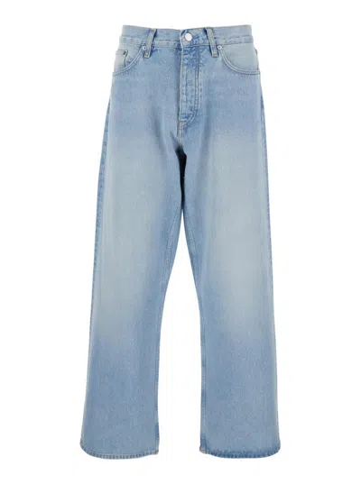 Sunflower Light-blue Five Pocket Jeans With Logo Patch On The Back In Denim Man