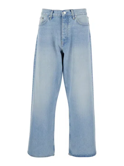 Sunflower Light-blue Five Pocket Jeans With Logo Patch On The Back In Denim Man