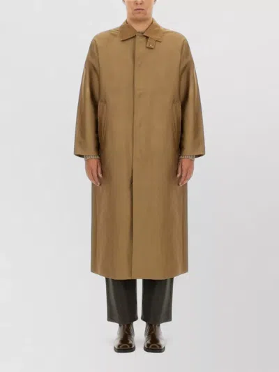 Sunflower Long Jacket Collar Detail Side Pockets In Brown