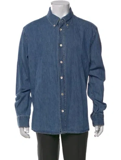 Pre-owned Sunflower Long Sleeve Denim Shirt In Blue