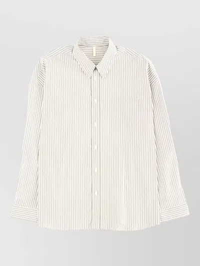 Sunflower Long Sleeve Shirt Striped Pattern Style In Neutral