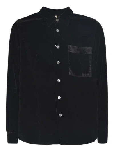 Sunflower Long-sleeved Cotton Shirt In Black