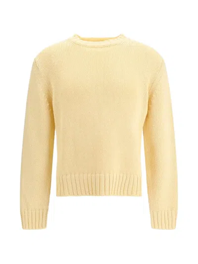 Sunflower Long-sleeve Ribbed Cotton Sweater In Neutral