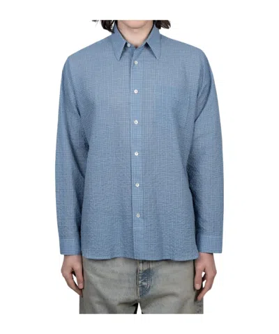 Sunflower Long-sleeved Collared Shirt In Blue