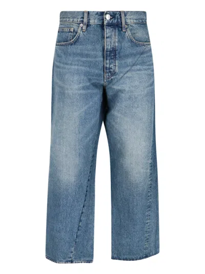 Sunflower Men's Floral Denim Jeans In 100% Cotton In Blue