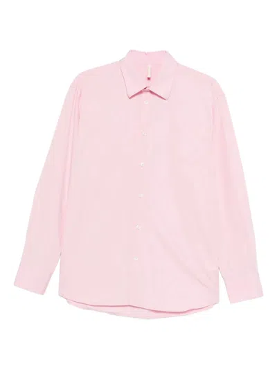 Sunflower Men's Long-sleeved Button-up Shirt For Fall 2025 In Rosa
