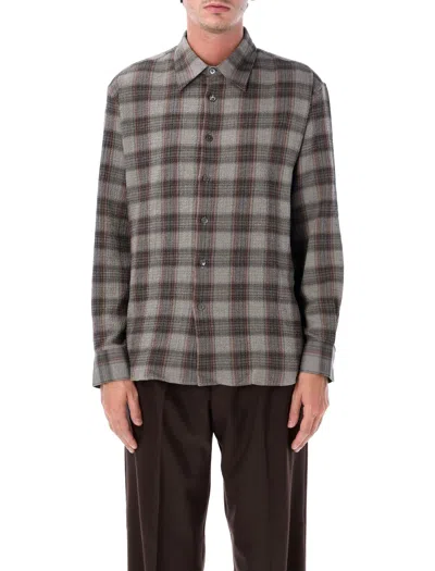 Sunflower Men's Plaid Button-up Shirt In Marrone