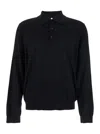 Sunflower Black Polo Shirt With Classic Collar And Ribbed Trims