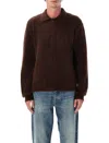 Sunflower Mohair Blend Polo Sweater In Brown