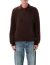 Sunflower Polo Neck Brown Wool Sweater With Button Fastening In Brown