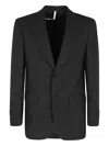 Sunflower Double-breasted Blazer With Sharp Lapel And Flap Pockets In Black