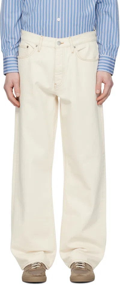 Sunflower Cream Cotton Relaxed Fit Jeans In Neutral