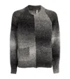 Sunflower Ombre Wool Blend Zip Cardigan In Black