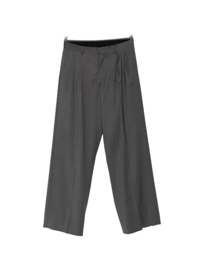 Sunflower Pinstripe Pleated Trousers In Black
