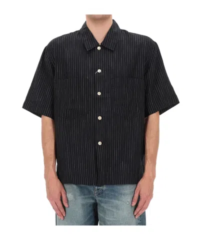 Sunflower Pinstriped Short-sleeve Shirt In Black