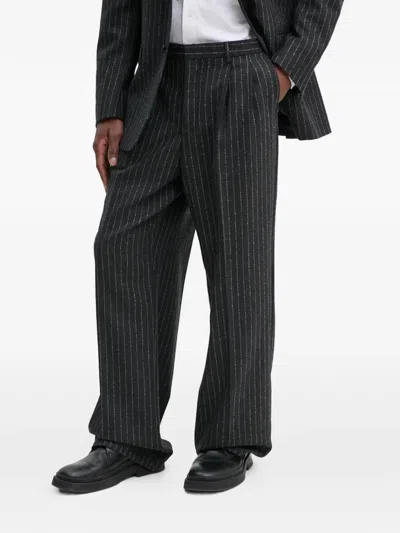 Sunflower Pinstriped Trousers In Gray