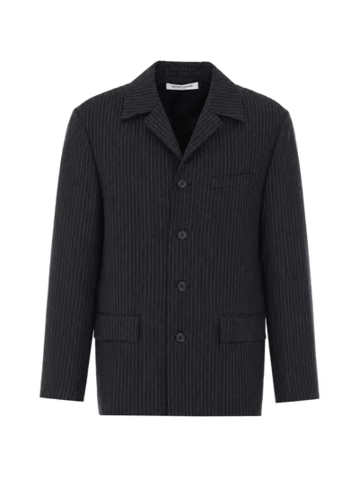 Sunflower Pinstripe-pattern Jacket In Black