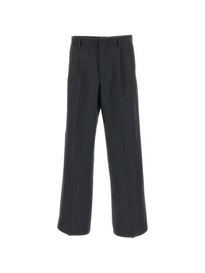 Sunflower Pinstripe-pattern Pleated Trousers In Blue