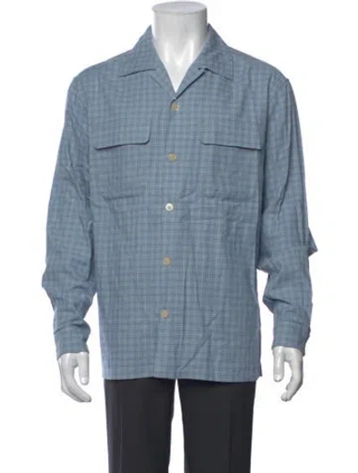 Pre-owned Sunflower Plaid Print Long Sleeve Shirt In Blue