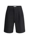 Sunflower Pleated Linen Shorts In Black