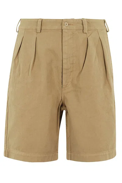 Sunflower Pleated Straight Leg Shorts In Brown
