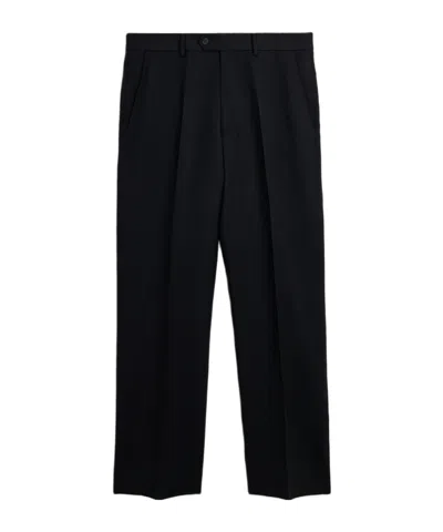Sunflower Pleated Wool Casual Pants In Black