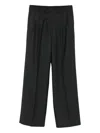 Sunflower Pleated Wool Trousers In Black
