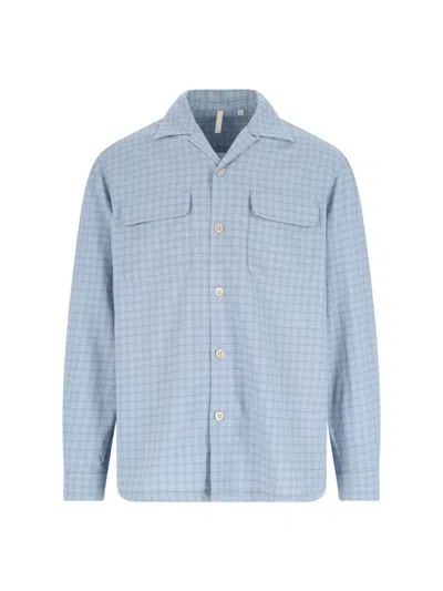 SUNFLOWER POCKET SHIRT" CHECKED SHIRT LIGHT BLUE