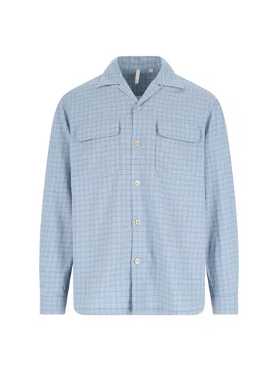 Sunflower Pocket Shirt Plaid Shirt In Blue