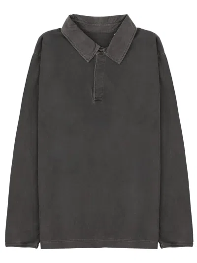 Sunflower Long Sleeve Shirt Collared Design In Gray