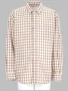 Sunflower Checked Shirt Button Down Collar Cuffs In Brown