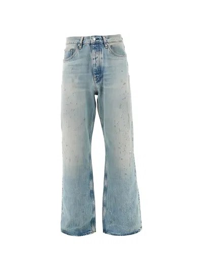 Sunflower Relax Paint-splatter Jeans In Blue
