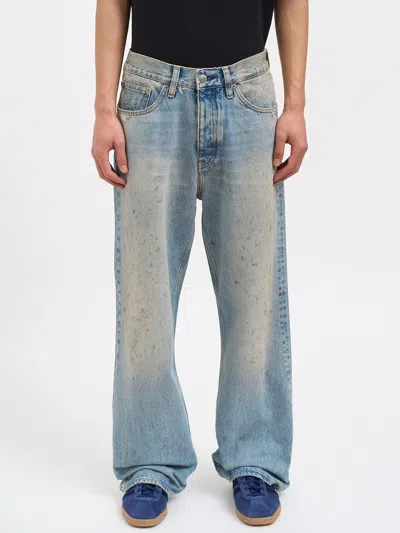 Sunflower Relaxed Boot Denim Pants In Blue