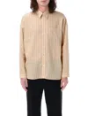 Sunflower Relaxed Fit Striped Shirt With Classic Collar In Neutrals