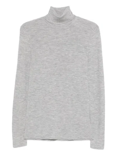 Sunflower Roll-neck Long-sleeve Sweater In Gray