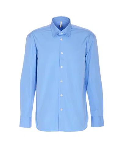 Sunflower Long Sleeve Day Shirt With Button-down Collar In Blue