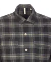 Sunflower Plaid Cotton Shirt In Grey