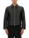Sunflower Black Crop Jacket With Classic Collar And Dropped Shoulders In Black