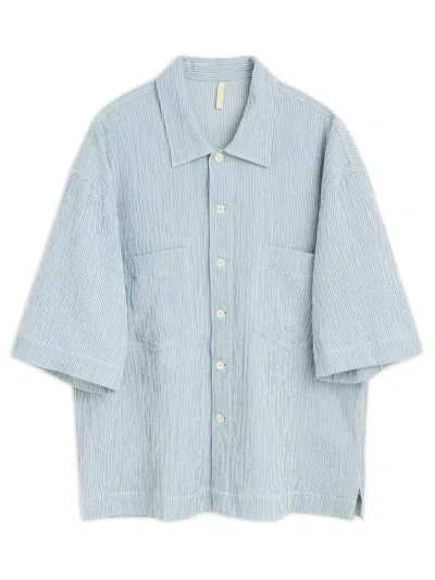 Sunflower Short-sleeved Shirt With Chest Pockets - Loose Fit In Blue