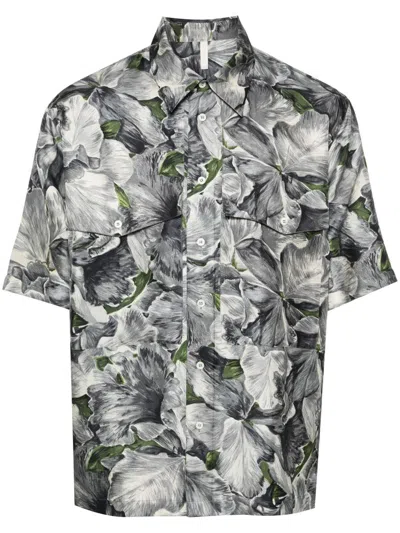 Sunflower Floral-print Silk Short-sleeved Shirt In 印花/多色