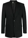 Sunflower Structured Black Wool Blazer With Lapels In Black