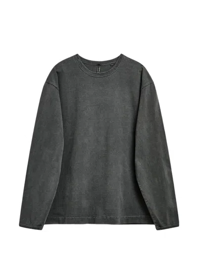 Sunflower Sleek Poplin Collar T-shirt With Side Slits In Grigio