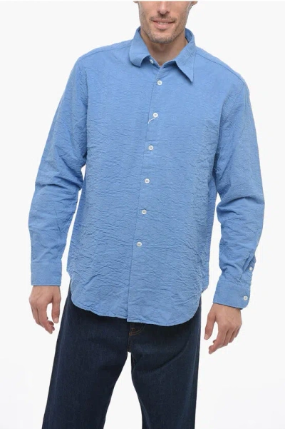 Sunflower Solid Colour Classic Collar Shirt In Blue