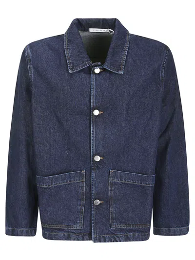 SUNFLOWER SPREAD COLLARED BUTTONED DENIM JACKET