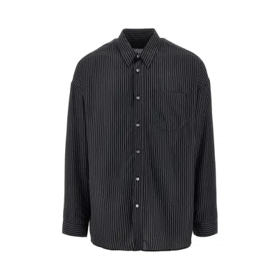 Sunflower 'stable' Pinstriped Shirt In Black