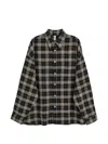 Sunflower Stable Checked Viscose Lino Loose Shirt In Black